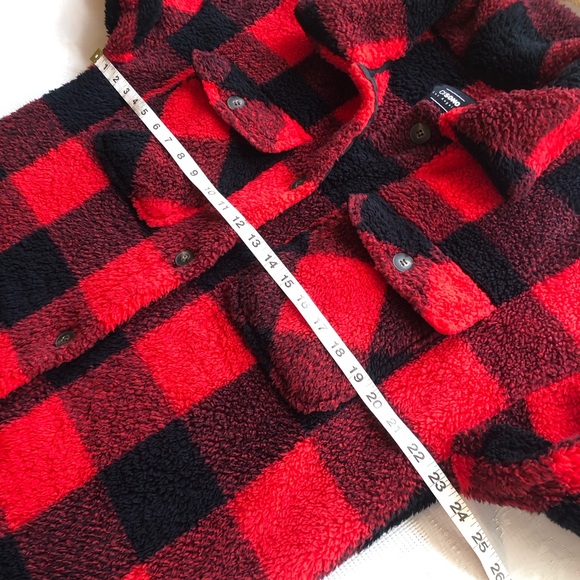 CI SONO Los Angeles Black/Red Checkered Flannel Fleece Jacket Women’s Size XL - Picture 12 of 16